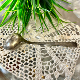 Совок для сахара "Нова" Таллинский ЮЗ. Мнц с серебрением, маркировка, патина. Винтаж, СССР. Картинка 5